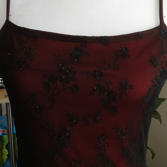 90's Red and Black Maxi Dress Size Medium - Picture 6 of 9